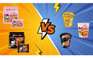 buldak ramen cup vs Pack