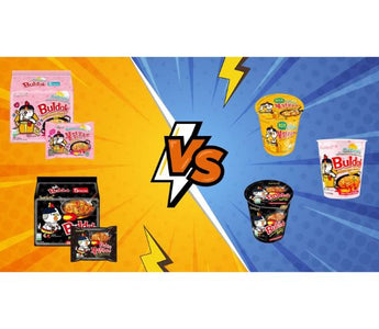 buldak ramen cup vs Pack